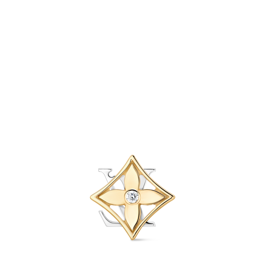 Idylle Blossom Reversible Stud, Yellow And White Gold And